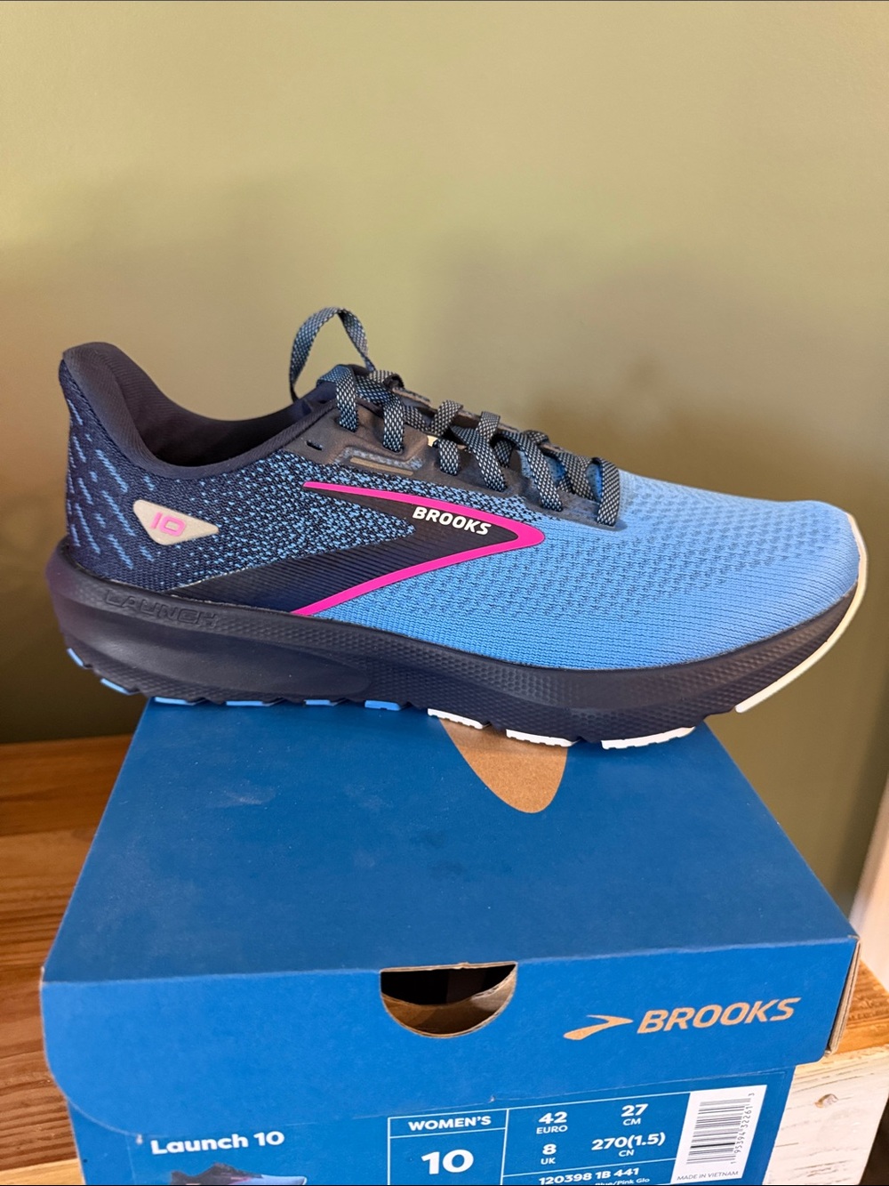 *NEW* Brooks Launch 10 Women's Running Shoes - Marina Blue w/ Pink Accents Sz 10 - Picture 3 of 6